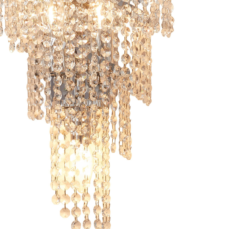 Бра Favourite Phoenix 2904-3W, D150*W260*H455, никеля, плафон состоит из каскада хрустальных подвесок