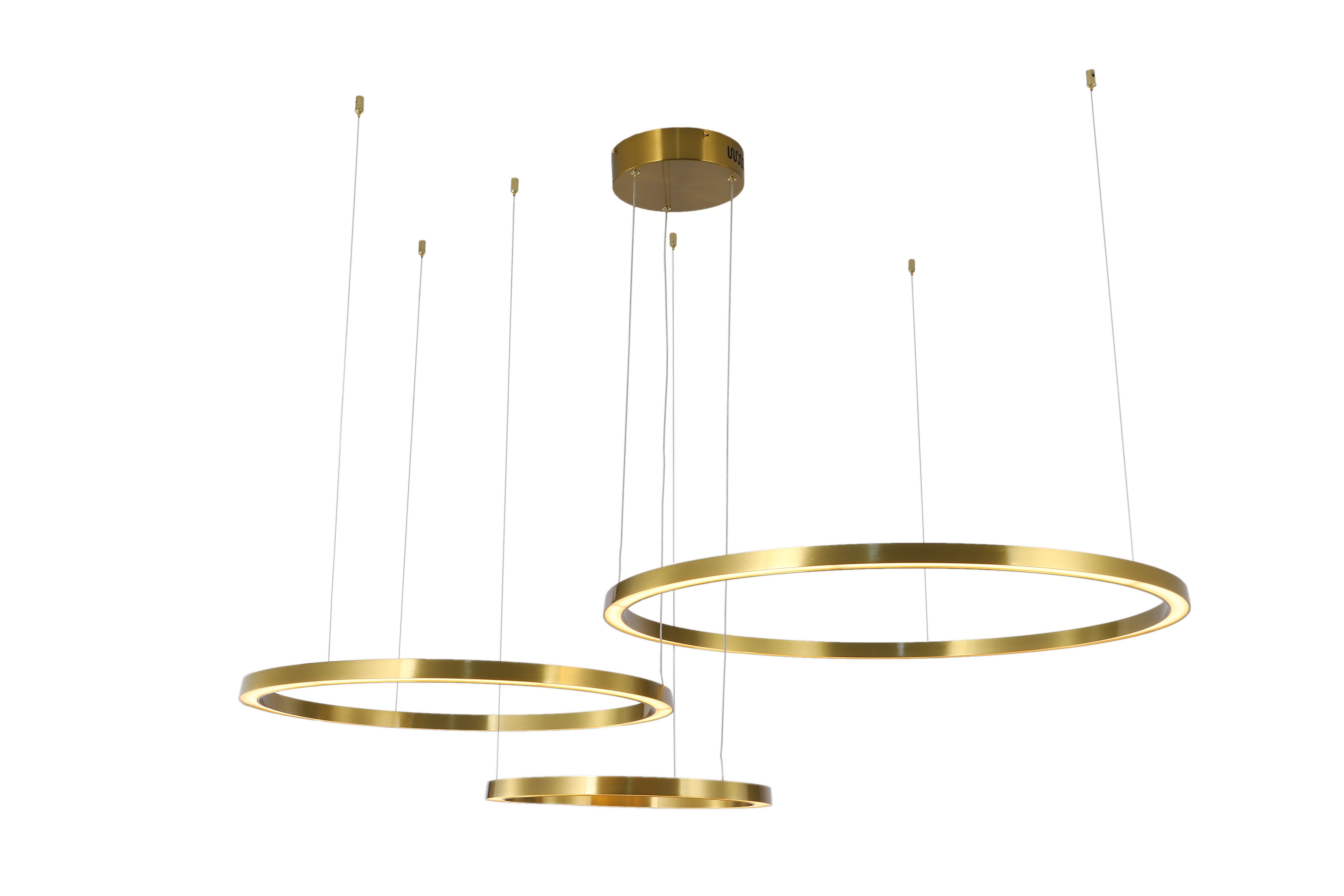 Светильник подвесной 40/60/80*5 см, LED 114W 3000/4000/6000K латунь Zortes Lucia ZRS.25291.114