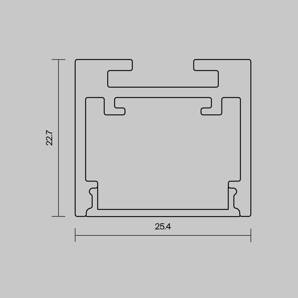 Алюминиевый профиль накладной-подвесной 25x22 (Черный, 2 м), ALM-2522-B-2M 633013, 200*3*2 см, Maytoni  633013, Черный