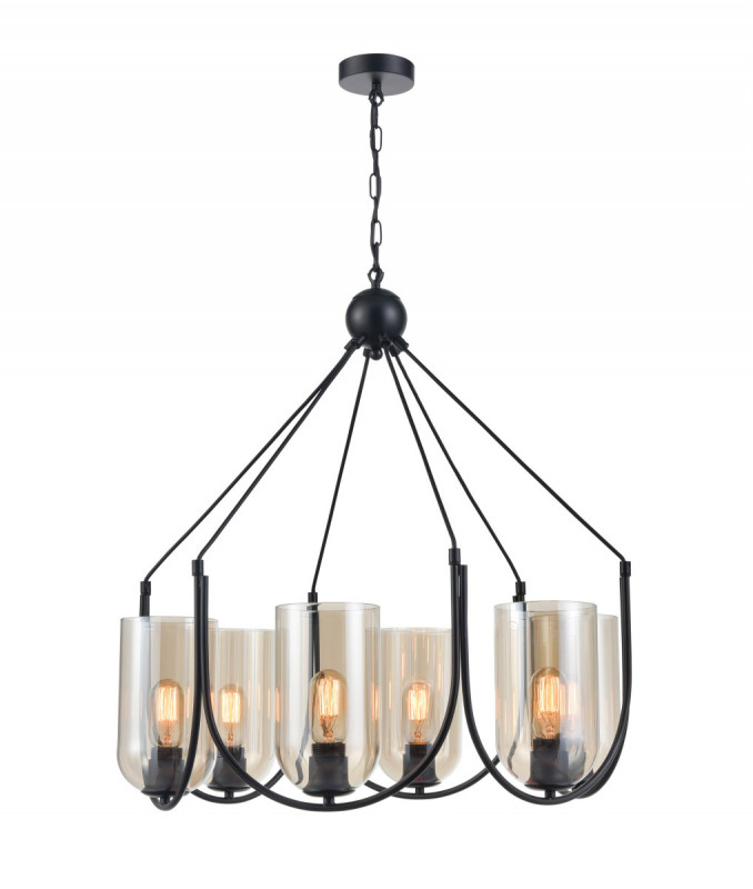 Подвесная люстра  65*160 см, 6*E27 черный Vele Luce Fiamma VL5812P06