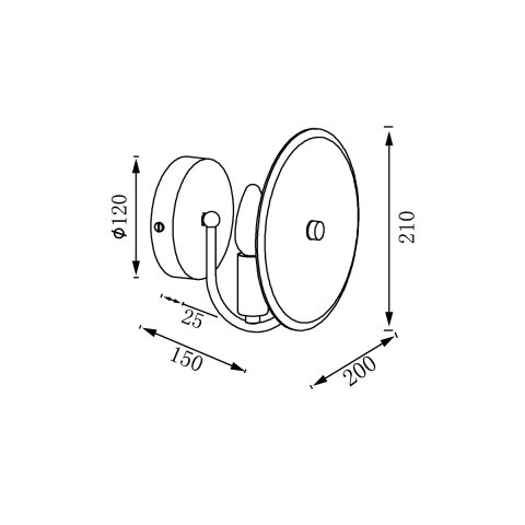 Бра 15*20*21 см, 1*E14 хром Vele Luce Siena VL3223W01