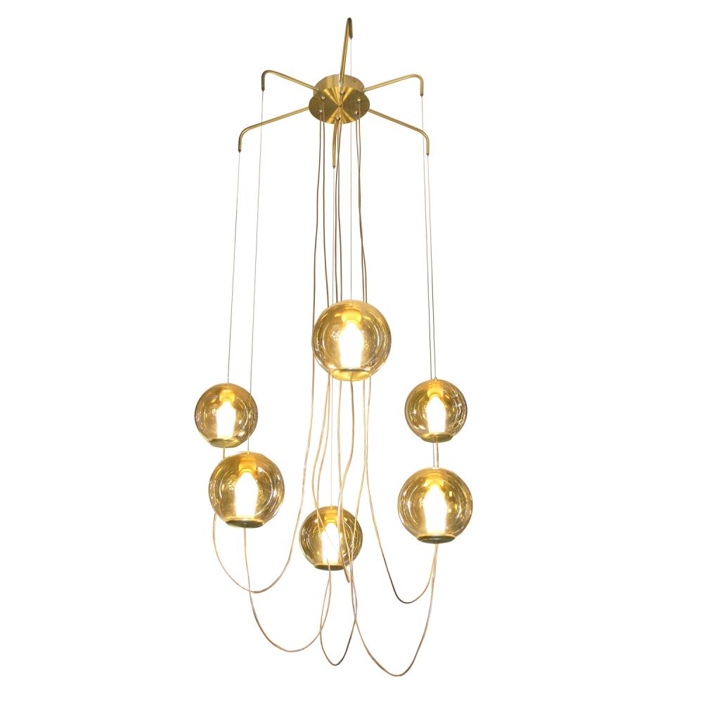 Люстра 65*65*100 см, 6*LED*36W, 3000K Gerhort G31093/6SGD, Золото