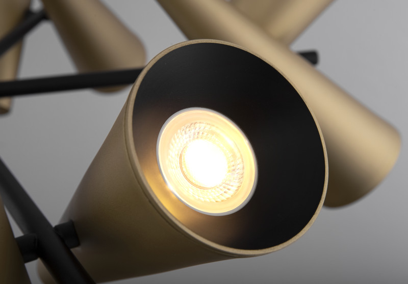 Подвесной светильник Maytoni Giro MOD095PL-10BS, диаметр 69 см, черный-латунь