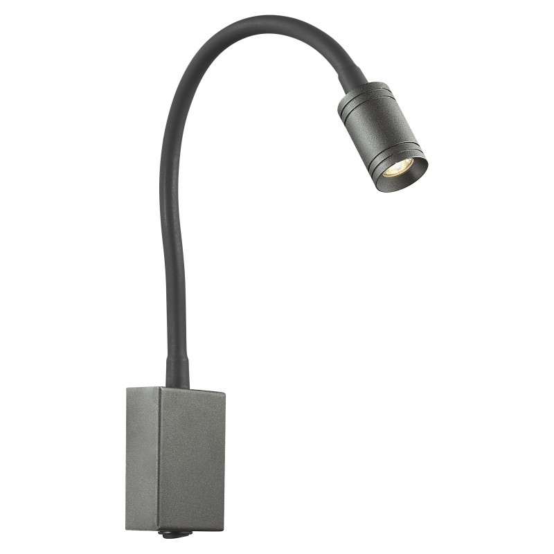 Бра Favourite Murum 1957-1W, D120*W60*H200, черный с выключателем, на гибком шланге
