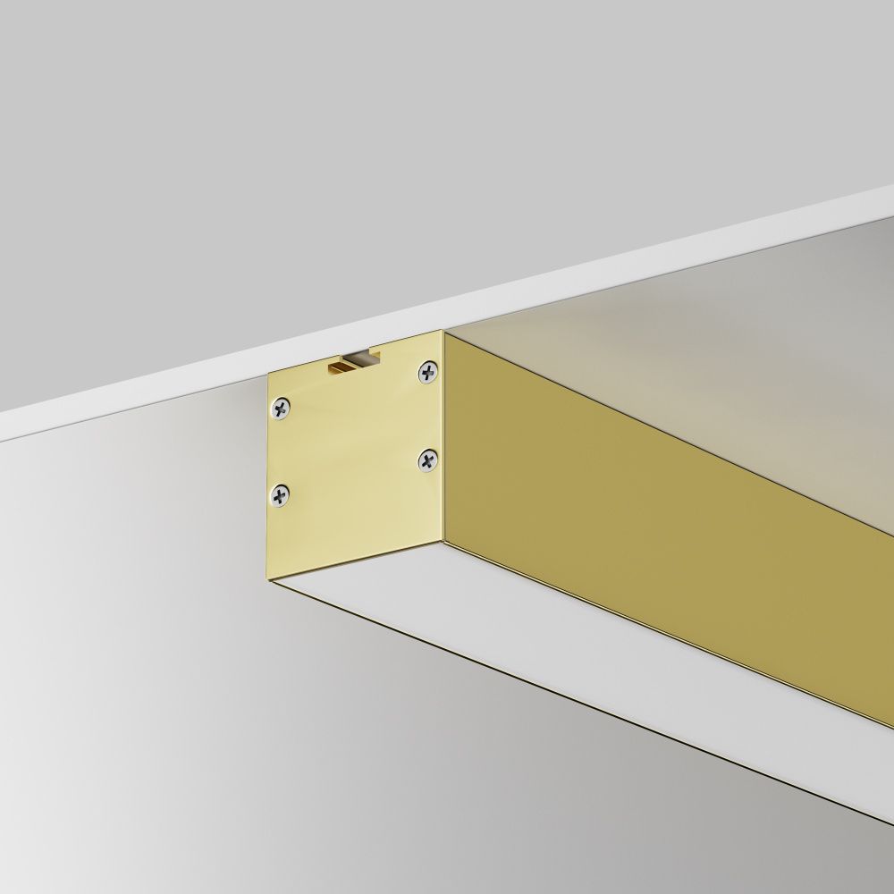 Комплект заглушек (для профиля 35×35) 2 шт., ALM-3535BT-BR-EC 642039, *4*4 см, Maytoni Led Strip 642039, Латунь