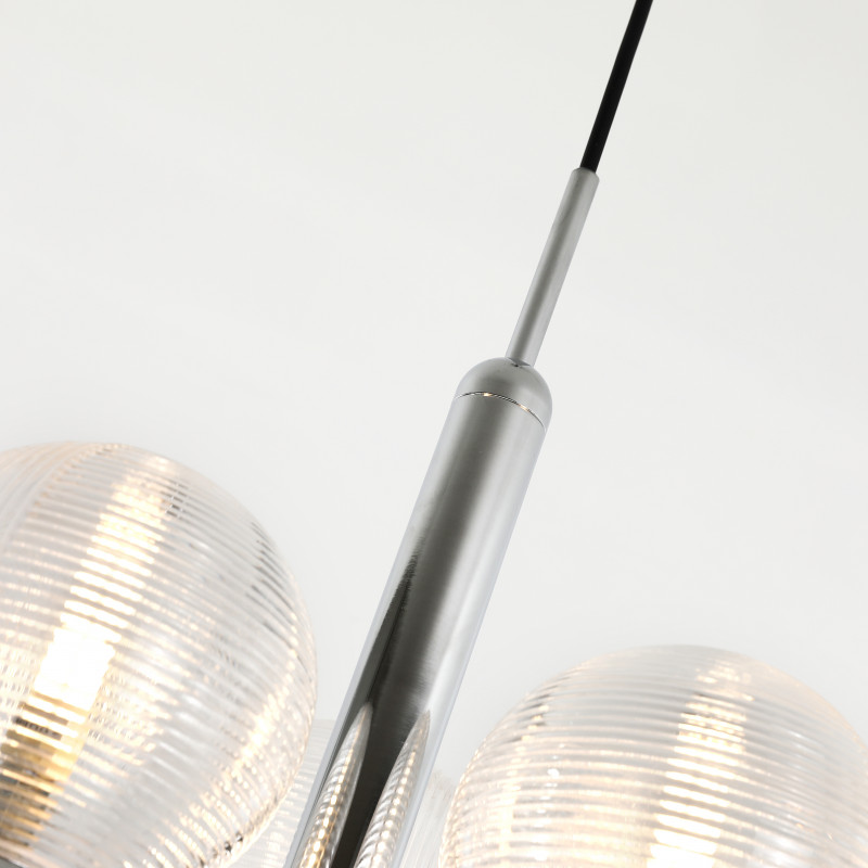 Подвесная люстра Favourite Idem 2724-3P, D300*H420/1420, хром, плафоны из рифленого прозрачного стекла