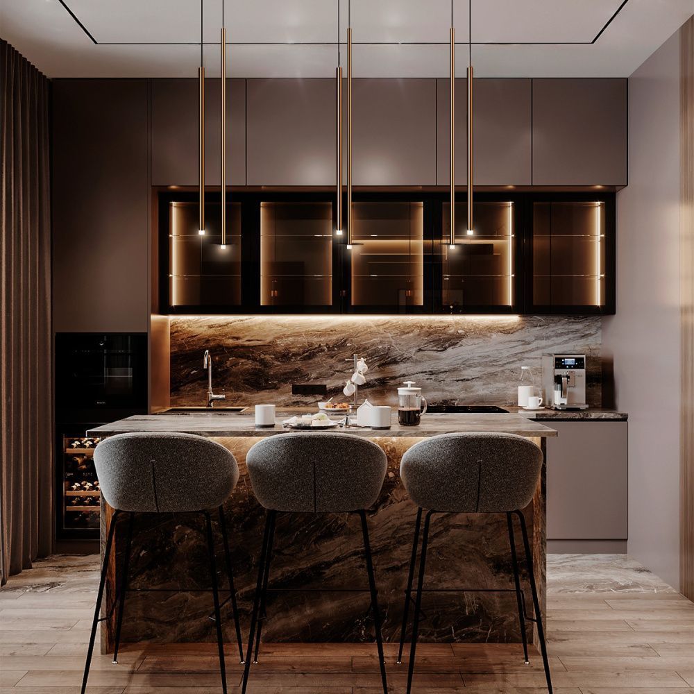 Подвесной светильник *10*83 см, 1*LED*3W, 4000K, Loft It Reed 10358/830 Disk AB, Матовая латунь+песочный черный
