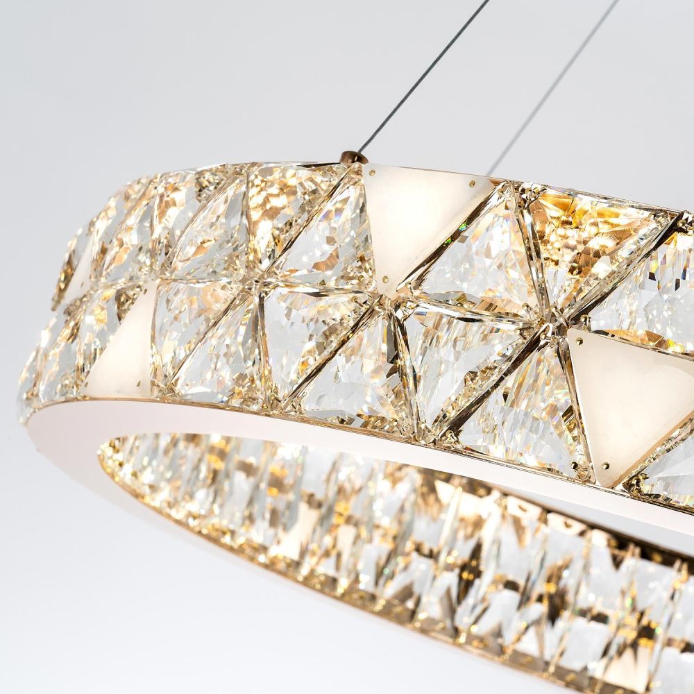 Подвесная люстра 80x50см, LED, 43Вт, 3000 / 6000K, Modelux ML.6982.800P GD Золото