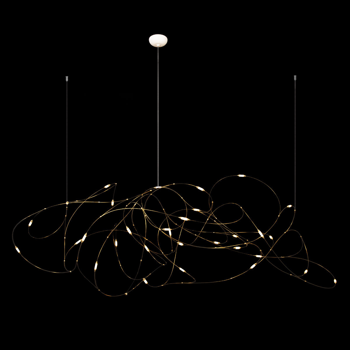 Подвесной светильник 100*180*80 см, 31*LED*0,5W 3000K LOFT IT Flock of Light 10309/31 бронза, белый