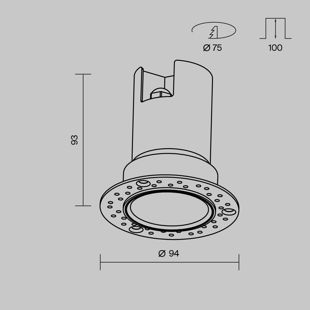Уличный встраиваемый светильник 9 см, 10W, 3000K, Maytoni Grit O501DL-L10W3K, белый