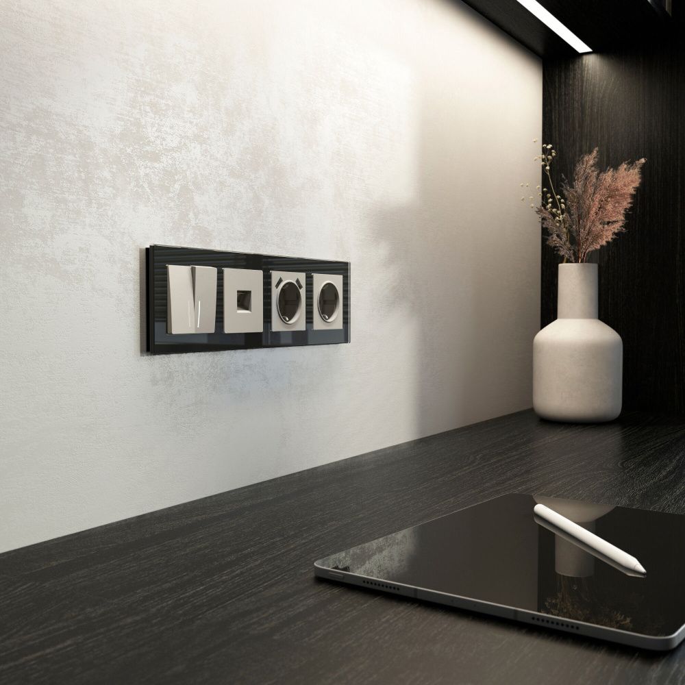 W1281004 Розетка Ethernet RJ-45, дымчатый Werkel, 4690389212000