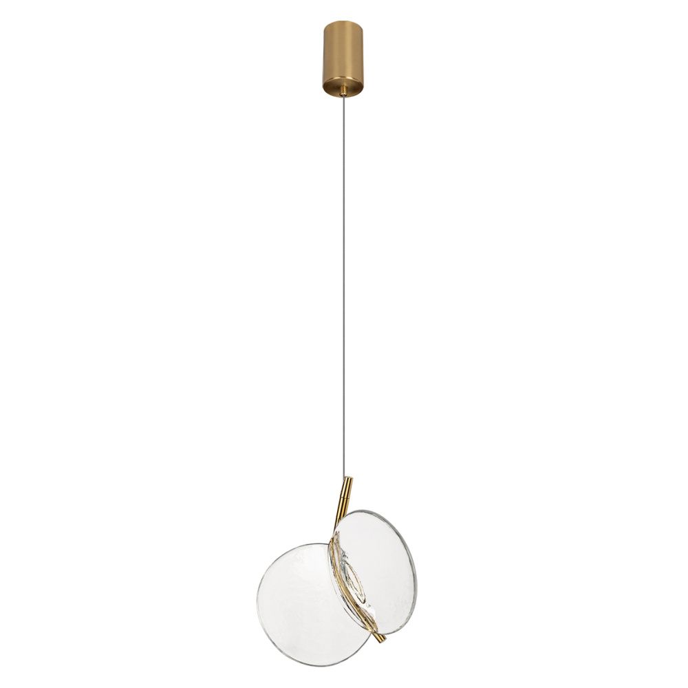 Подвесной светильник 21 см, 5W, 3000K, LOFT IT Flap 10468P Clear, золото
