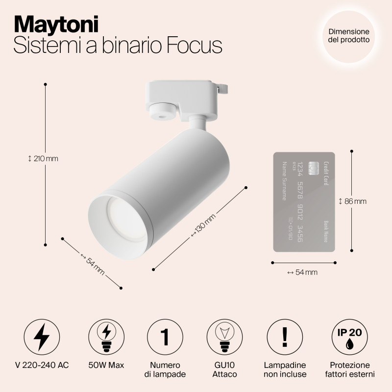 Трековый светильник Maytoni Track TR004-1-GU10-W, белый, GU10, 50W