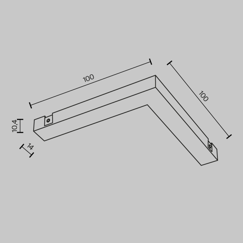 Коннектор 10*1,4*4539,2 см, Maytoni Technical Magnetic track system Basity черный TRA172CPC-1B черный