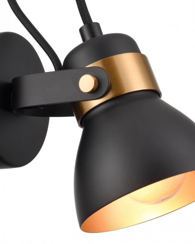 Спот 17*10*13 см, 1*E27 черный, золото Vele Luce Vulcano VL6544W01