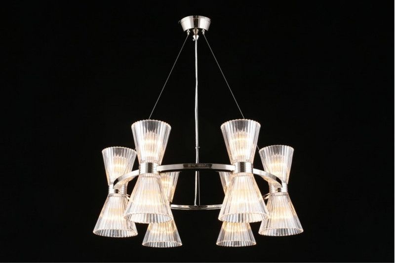 Подвесная люстра 65*70-160 см, 12*E14, 40W, Aployt Elinor APL.801.13.12, хром