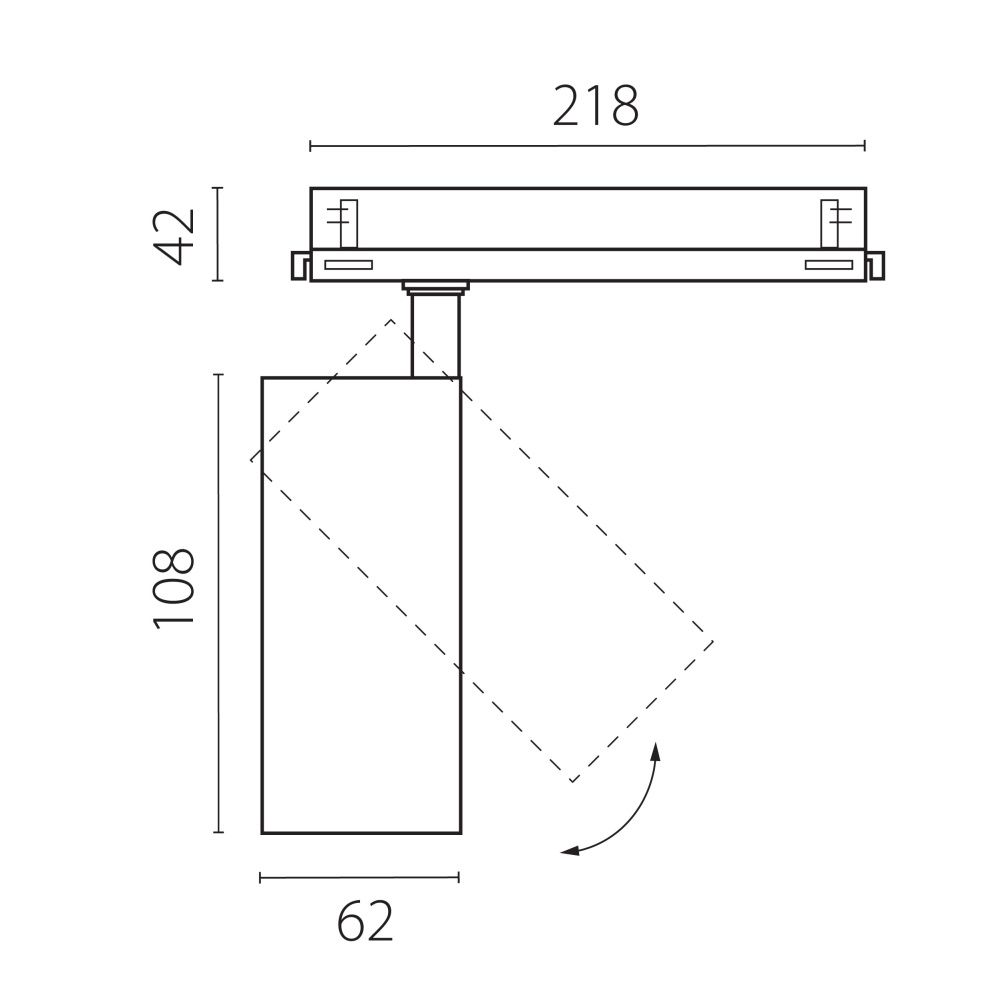 Светильник Quattro DALI *6,2*10,8 см, *15W, 4000K, Lightstar Alta Base A5147DALI, Черный