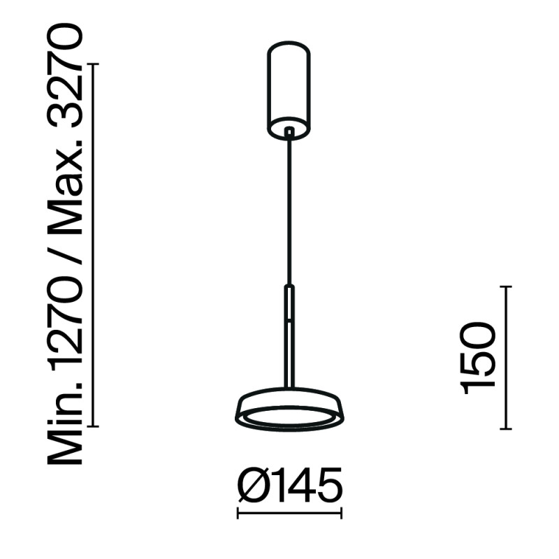Подвесной светильник 15,3*327 см, LED, 12W, 3000К, Maytoni El MOD041PL-L15GB3K черный