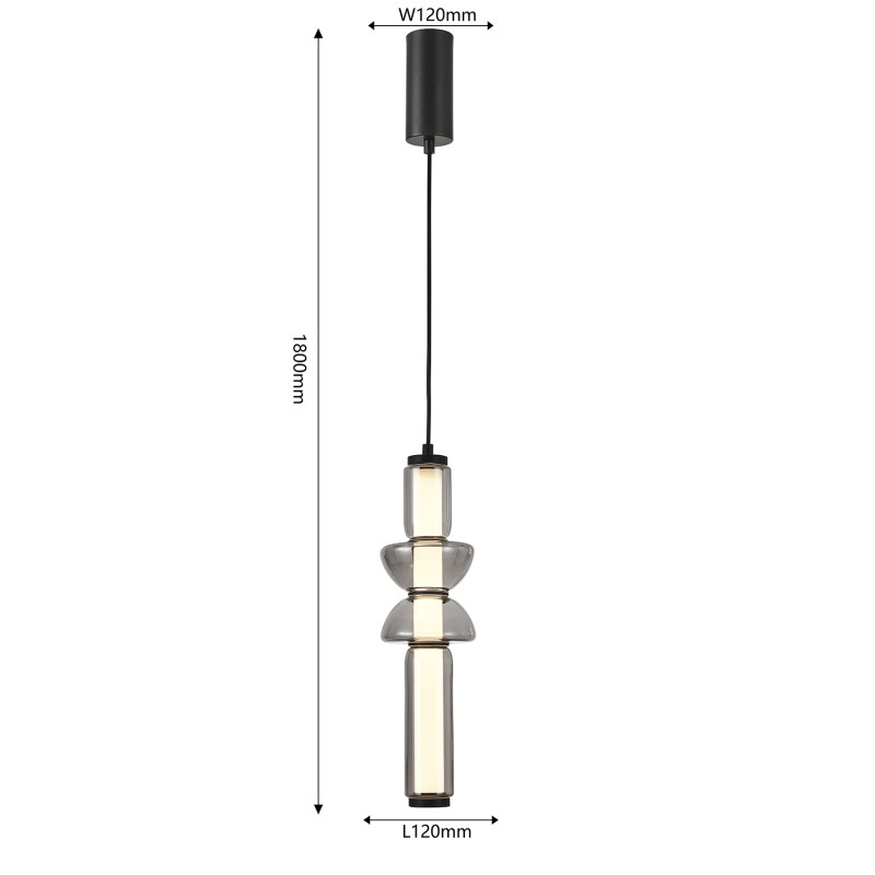 Подвесной светильник 12*108 см, LED, 24W, 4000К, Favourite Prank 4456-1P черный
