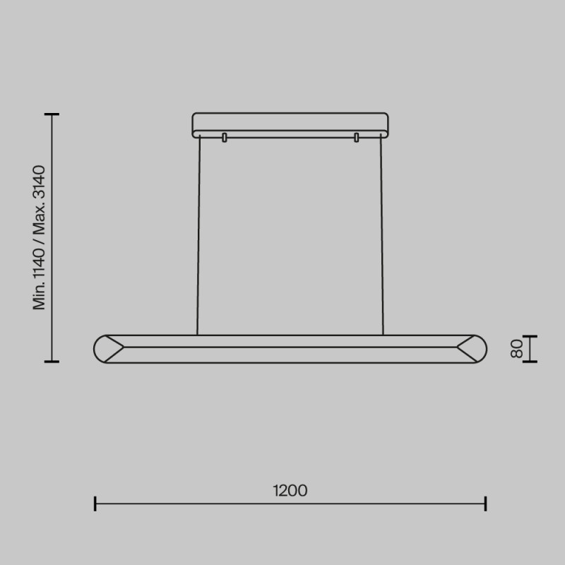 Подвесной светильник 120*4*314 см, LED, 40W, 3000К, Maytoni Motion MOD276PL-L40W3K белый
