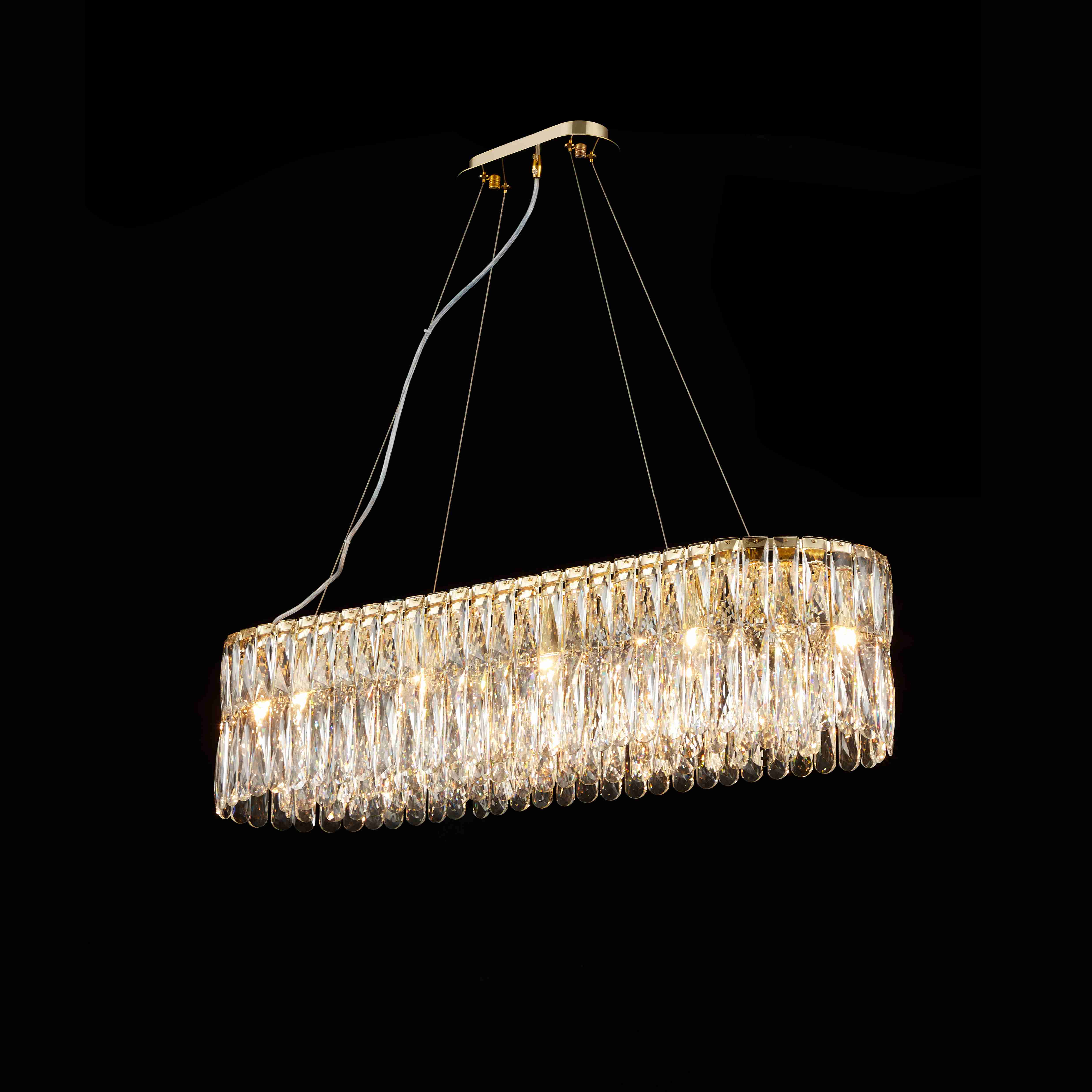 Люстра 1000*300*220, 10*E14, 40W NewRgy Cristallo M22-L1000*W300*H220 H GOLD, H GOLD