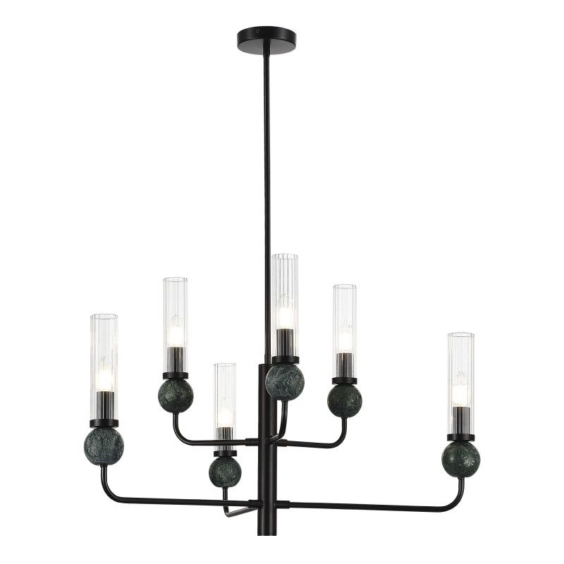 Люстра на штанге 80*151 см, 6*E14*40W, ST-Luce Medea SL1244.403.06, черный