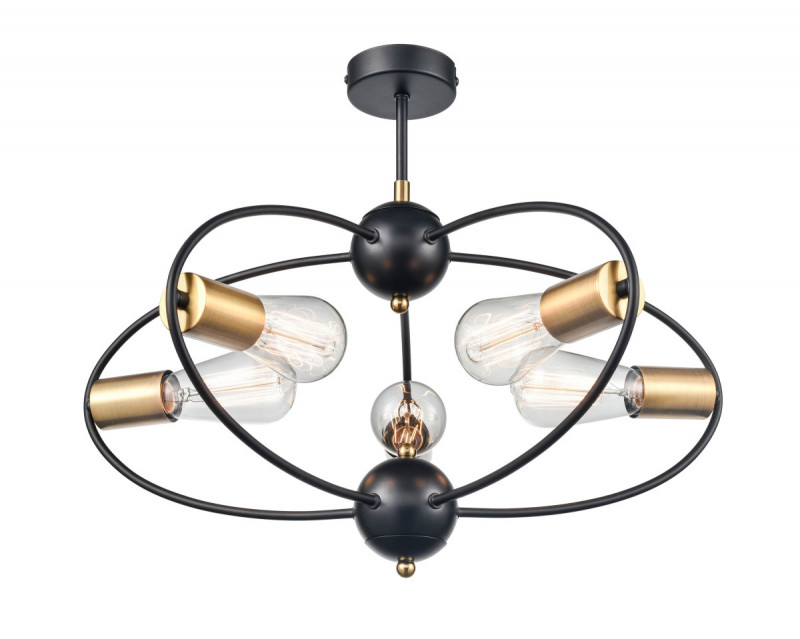 Потолочный светильник  55*41 см, 5*E27 черный, золото Vele Luce Crea VL6522L05