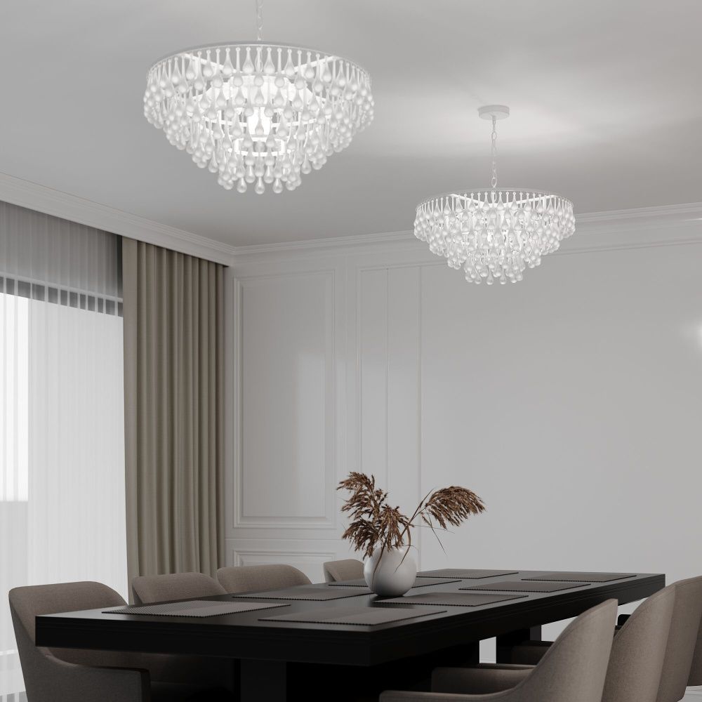 Подвесной светильник 60*60*33-76 см, 8*E14*60W, Bogate's Gutta 476/8, белый, a068863
