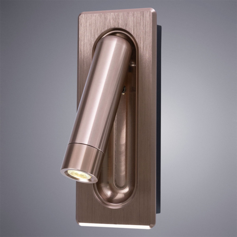 Светильник спот Arte Lamp Adhil A8236AP-1SG, 3W LED, 3000K, матовое розовое золото