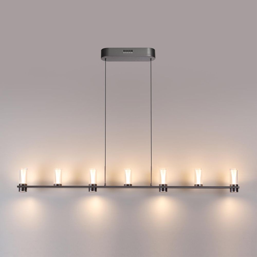 Подвесной светильник 120*5*200- см, 7*LED*40W, 3000K, Odeon Light Defance 7143/45L, черный