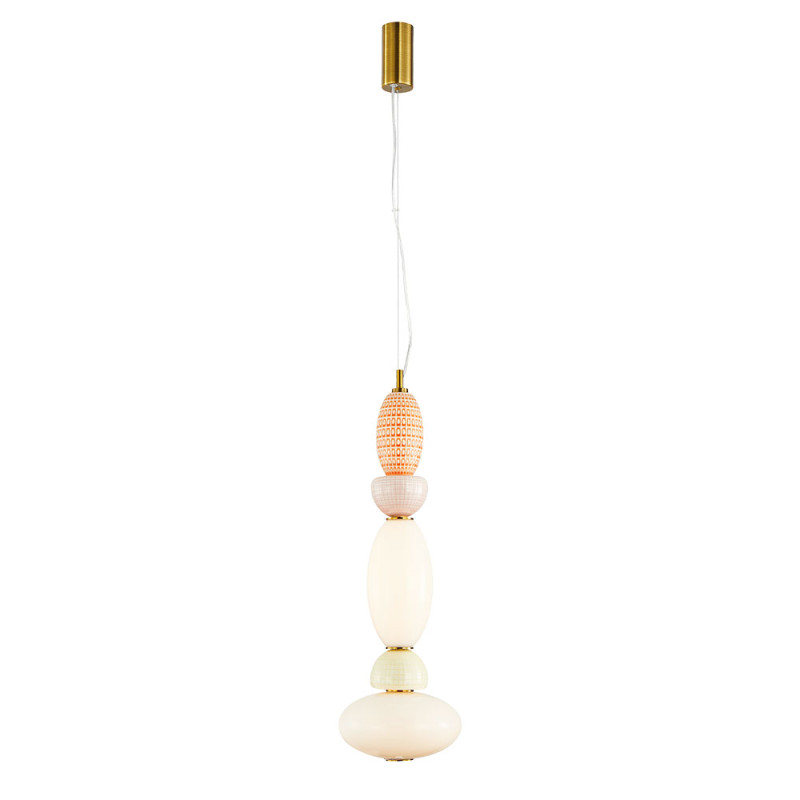 Подвесной светильник 22*194 см,  20W, 3000К, Divinare Ambra 5016/17 SP-20 латунный