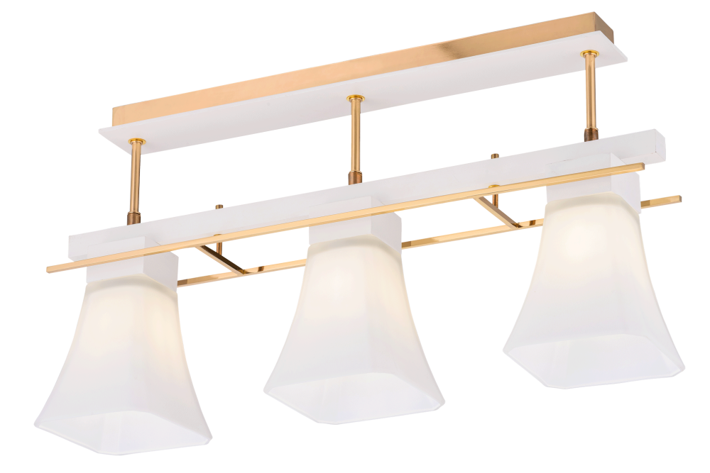 Люстра L640 x W140 x H350, мм, 3*40W (120W), FGD+WH (Золото+Белый) Sfera Sveta 85661/3C FGD+WH
