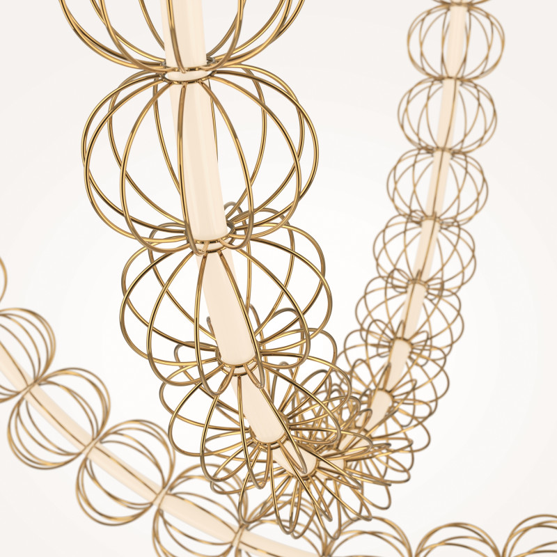 Подвесной светильник 208,6*35*94*184 см, LED*107W, 3000 К, Golden Cage MOD216PL-L55G3K Maytoni, Золото