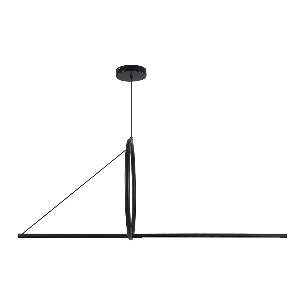 Подвесной светильник SUSPENSION CERCLE ET TRAIT – GRAPHITE SATINE L120 120*45*45 см, 1*LED*25W, 3000K, ImperiumLoft 40.1282-0, Чёрный