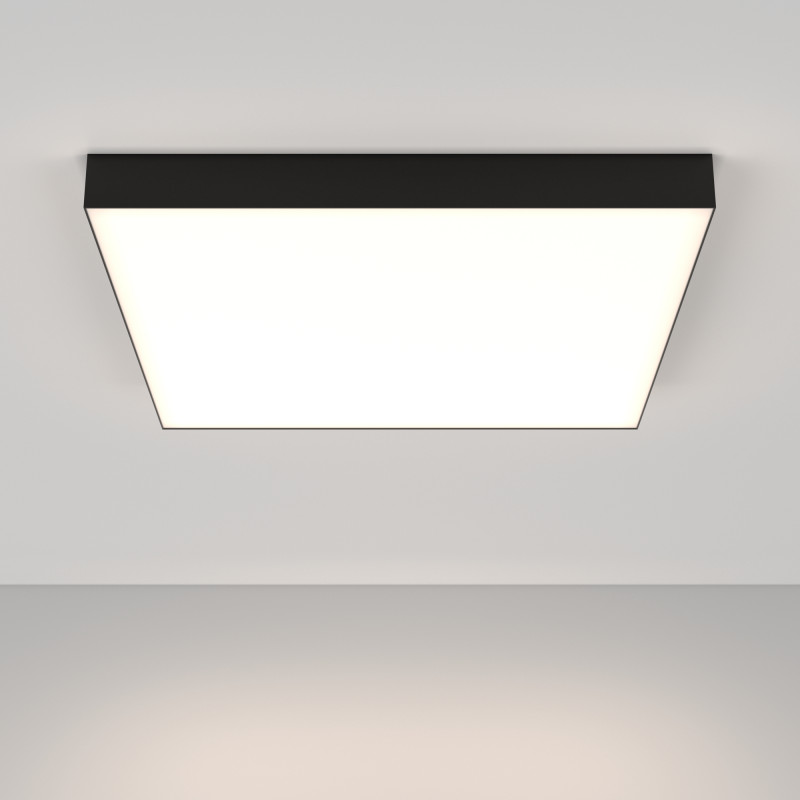 Накладной светильник 60*60*6 см, LED, 90W, 4000К, Maytoni Technical Zon C032CL-90W4K-SQ-B черный