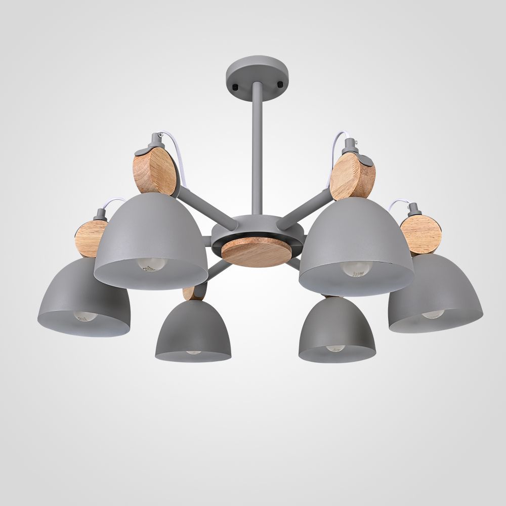 Люстра на штанге ROLLA 6 Gray 75*75* см, 6*E27*60W, ImperiumLoft ROLLA01, Серый