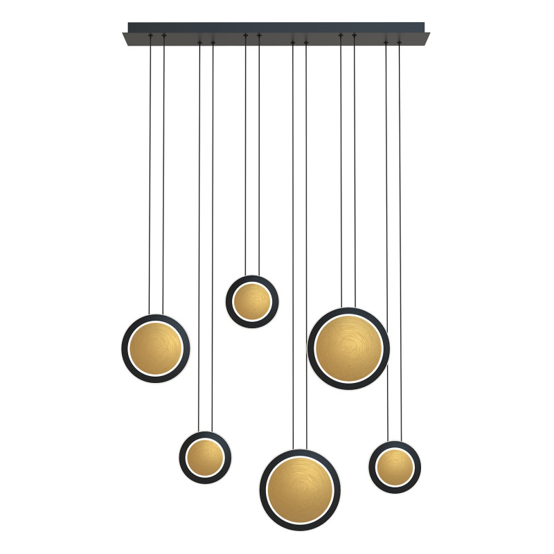 Каскадная люстра 90*16*150 см, 6*LED, 43W, 4000К, Favourite Elation 4562-6P черный