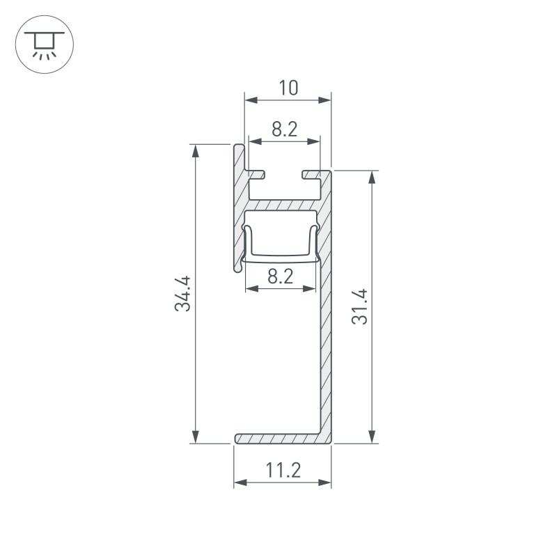 Профиль Arlight 046858 200*1,12*3,44 см. Цена указана за 2 метра. Продается кратно 2 метрам.