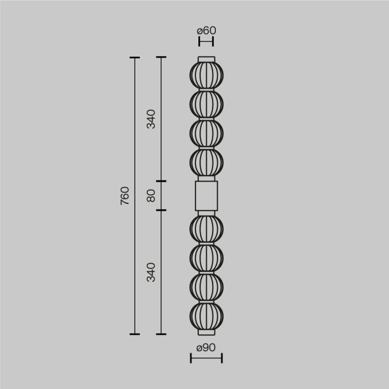 Бра 13,5*9*76 см, LED, 19W, 3000К, Maytoni Amulet MOD555WL-L13G3K золотой