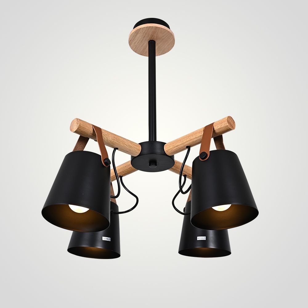 Люстра на штанге NATURA C4 black 42*42*100 см, 4*E27*60W, ImperiumLoft NATURA-C01, Чёрный