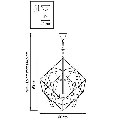 Подвесная люстра Lightstar Gabbia 732267  60 см черный 