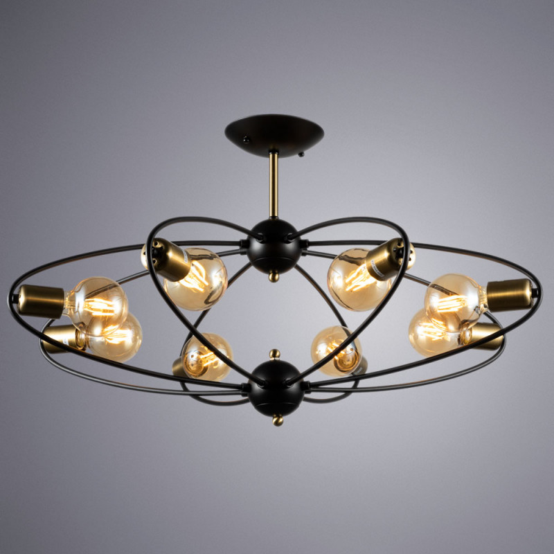 Потолочная люстра Arte Lamp Glasgow A1963PL-8BK, диаметр 74 см, черный