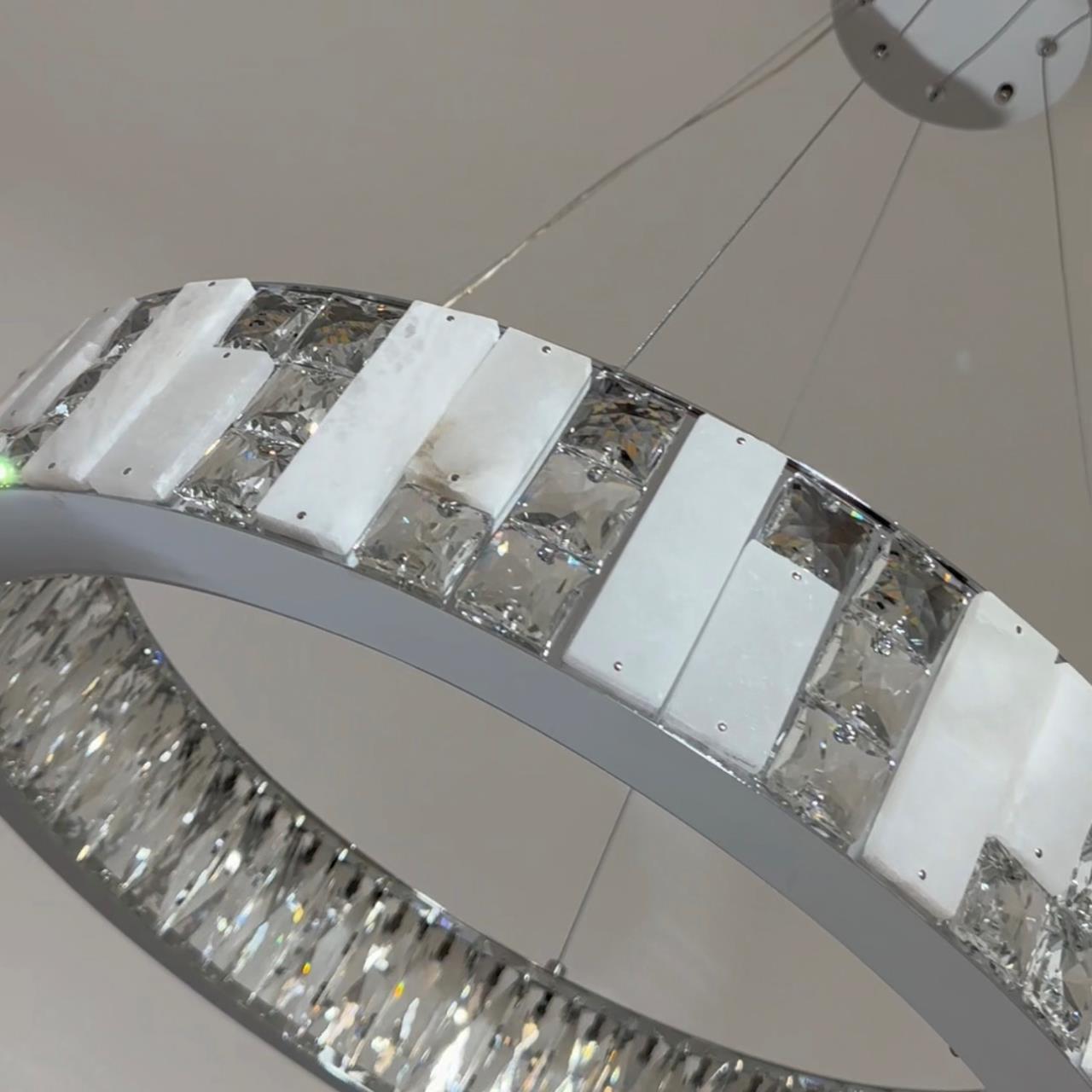 Подвесная люстра 60x50см, LED, 30Вт, 3000 / 6000K, Modelux ML.6985.600P CR Хром