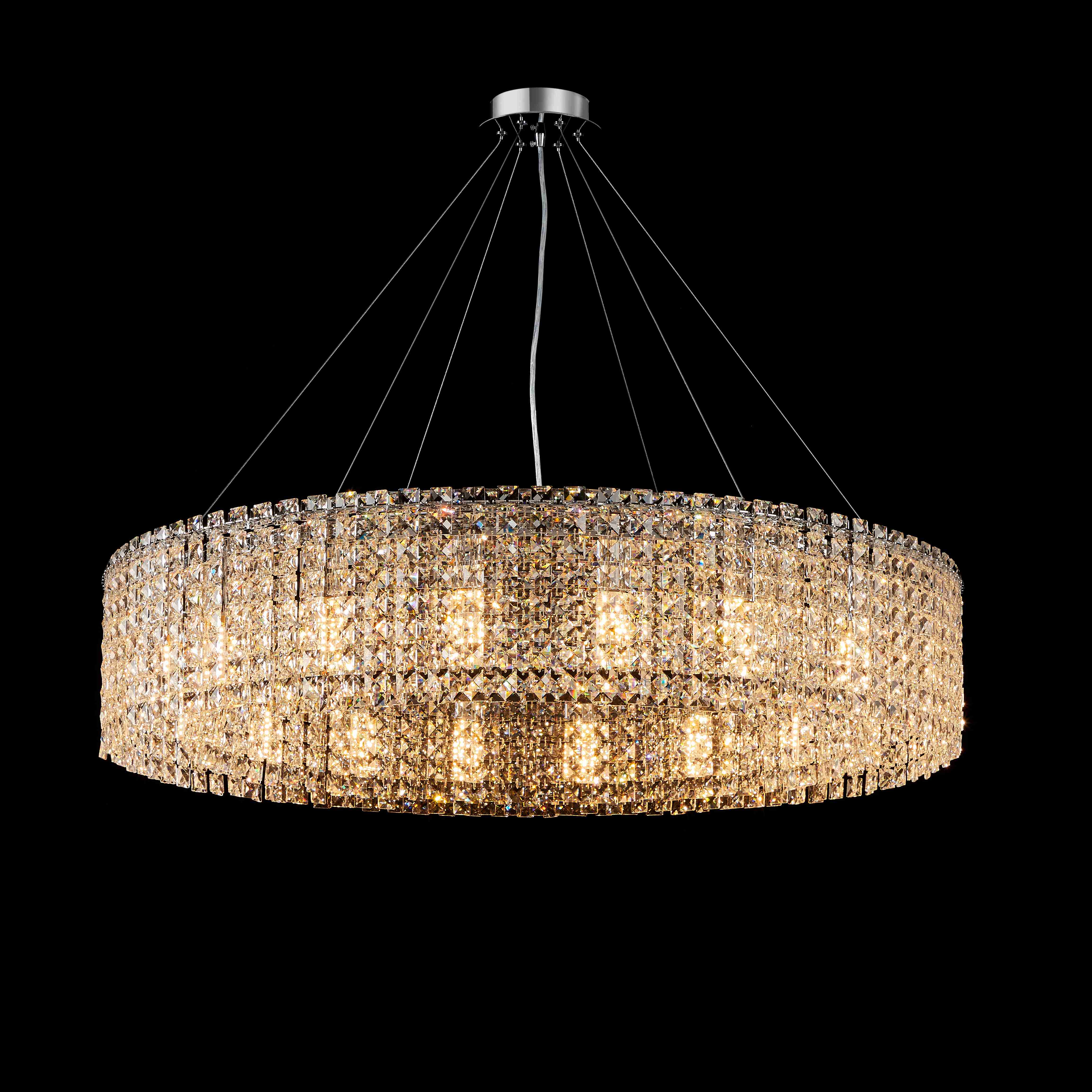 Люстра  1000*210, 18*E14, 40W NewRgy Cristallo NW039-ф1000*H210 CHROME, Хром