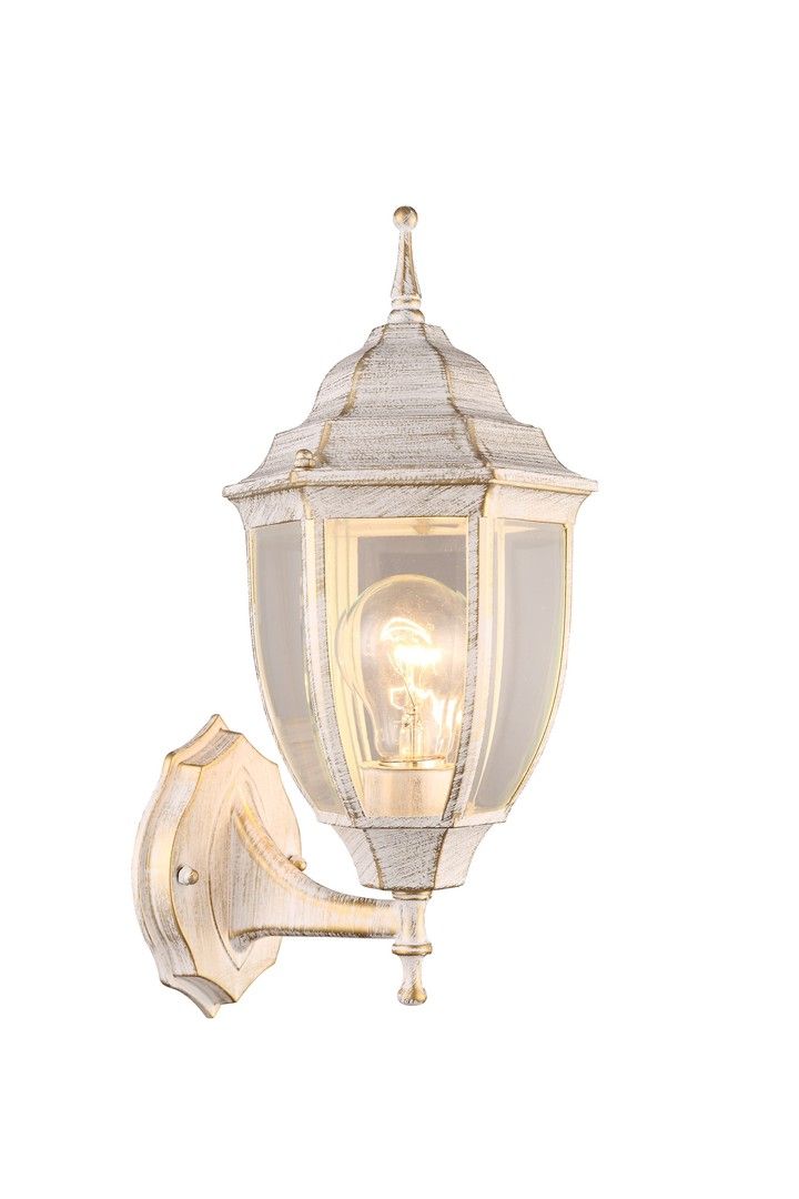 Настенный уличный светильник Arte Lamp Pegasus A3151AL-1WG, бело-золотой