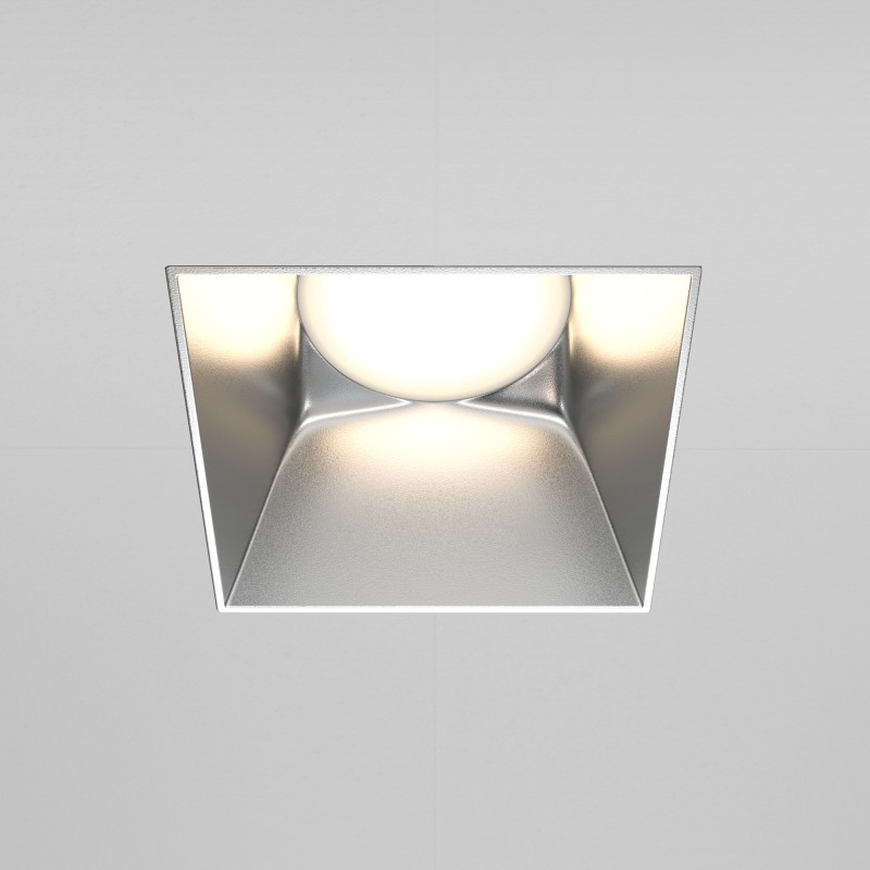 Светильник 13 см, Maytoni Downlight Share DL051-01-GU10-SQ-WS, серебро