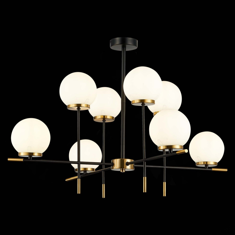 Люстра потолочная 86 см, ST LUCE LIMANO SL1203.412.08 Черный, Латунь