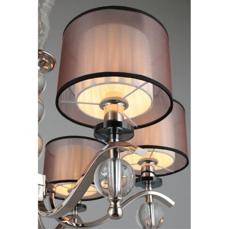 Подвесная люстра 72*70-140 см, 6*E14, 40W, Aployt FLORET APL.703.03.06, хром