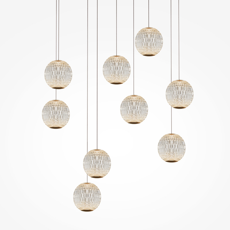 Каскадная люстра 60*60*316 см, LED, 3000К, Maytoni Sapphire MOD293PL-L56BS3K латунный