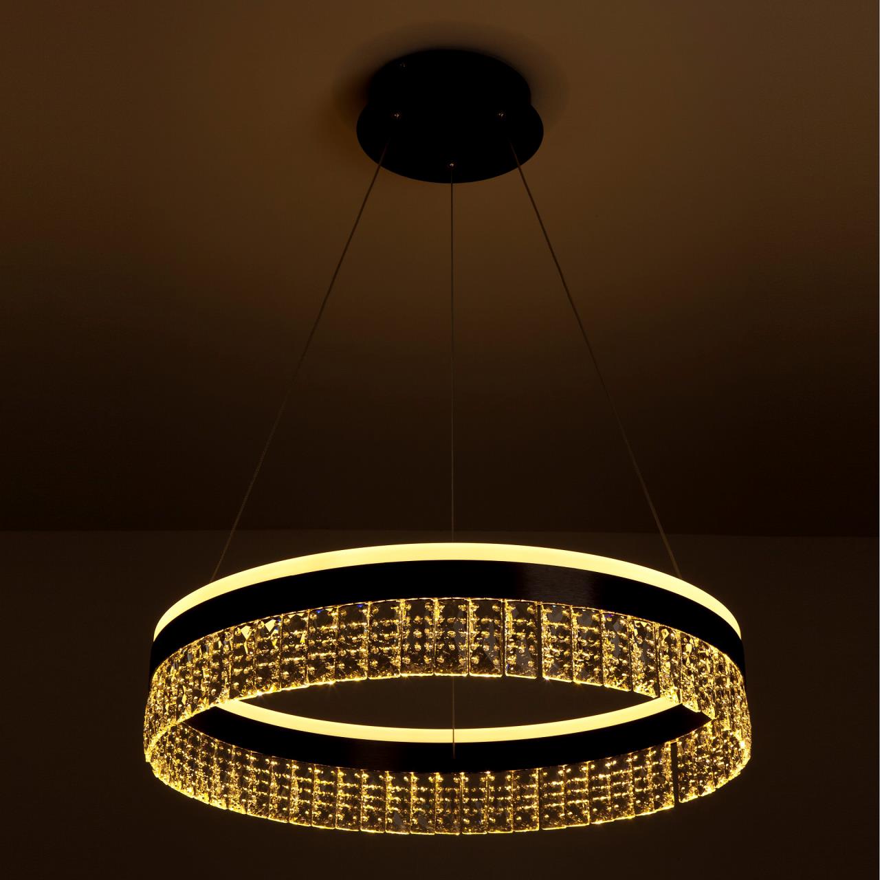 Подвесной cветильник 40*40*100 см, LED 70W, 3300 / 5000К, Черный LED4U L1090-400